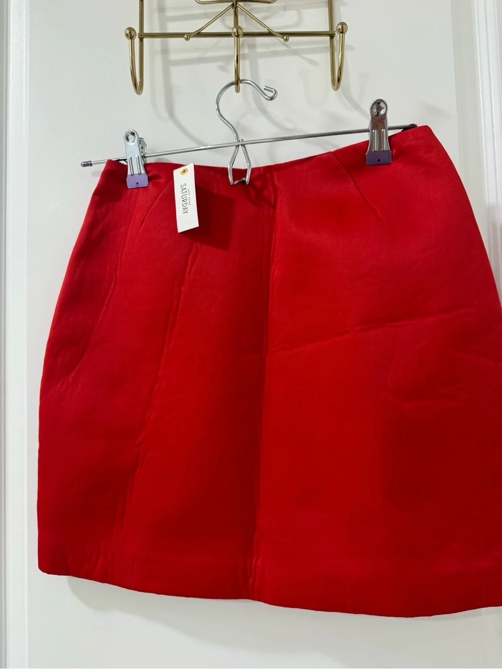 kate spade Red Mini Skirt with Panel Detailing